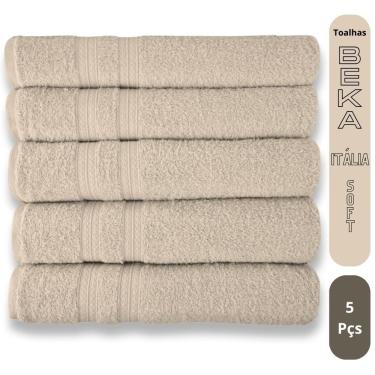 Imagem de Kit 5 Toalhas Super Grossa E Felpuda 80x150cm Camurça Beka