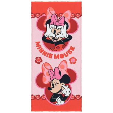 Imagem de Toalha de Banho Infantil Minnie 60x120CM 95% Algodão 5% Poliéster 300g-m2 Felpuda Estam...