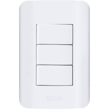 Imagem de Tomadas e Interruptores Linha Canoa 10A e 20A com Placas 4x2 e 4x4 sem Parafuso Aparente Branco OEM