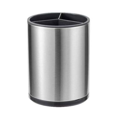 Imagem de Porta talher inox escorredor com dreno cilíndrico resistente compacto 