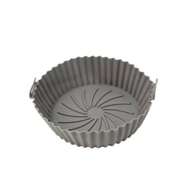 Imagem de Forro Para Air Fryer De Silicone Forma Reutilizavel Antiaderente Cinza