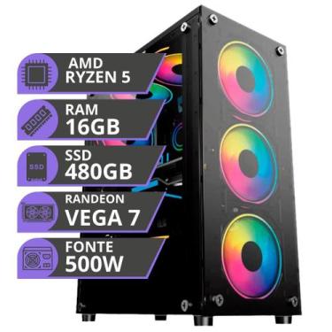 Imagem de PC Gamer MRP Informática Processador AMD Ryzen 5 Memória 16gb SSD 480 