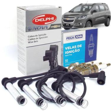 Imagem de Jogo De Cabos Velas 1.8 Flex Kit Nova Spin 2013 A 2016 Kit1114
