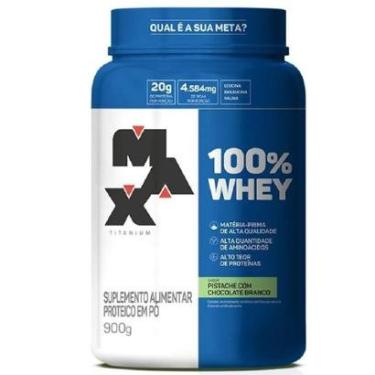 Imagem de WHEY 100% PISTACHE COM CHOCOLATE BRANCO 900G - MAX TITANIUM-Unissex