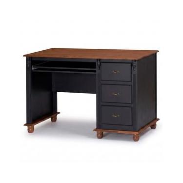 Imagem de Escrivaninha Linz 3 Gavetas 80 x 132 x 50 cm (A x L x P) - Cor Preto/Imbuia Glazer