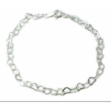 Imagem de 2 Pulseira Feminina Prata Legitima 925 Elo Coração - Lojas La&Amp;Ny, 