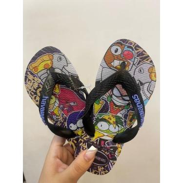 Imagem de Chinelo havaianas kids top warner preto, 27, Preto