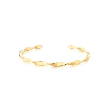 Imagem de BRACELETE TORCIDO ABERTO BANHADO A OURO - Acessório Elegante e Sofisti