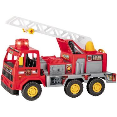 Imagem de Caminhão Bombeiro Fire Escada Extensível 58cm Com Luz E Som - Magic To