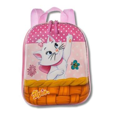 Imagem de Lancheira Costas 3D Gata Marie Impermeável Infantil Escolar - Diplomat