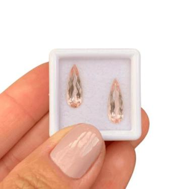 Imagem de Morganita Peachy Gota Par 2,84ct (1) - SP GEMAS