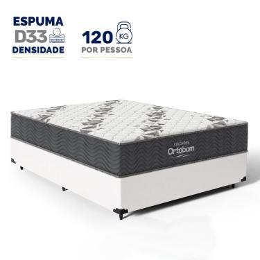 Imagem de Cama Box com Colchão de Espuma D33  Ortopédico Ortobom  Airtech 100 Casal