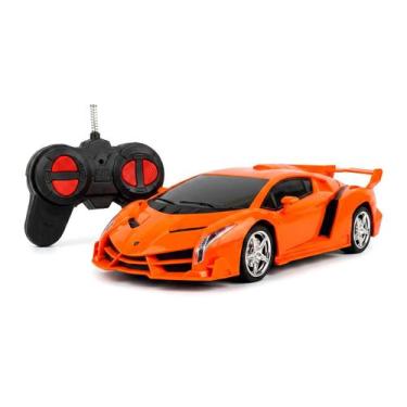 Imagem de Carrinho De Brinquedo Com Controle Remoto Lamborghini Laranja Com Faro