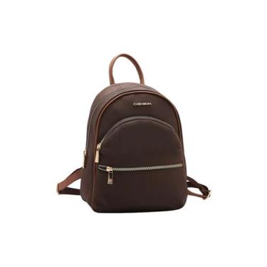 Imagem de Mochila Microfiber Luxo Feminina Chenson 8184601, Café