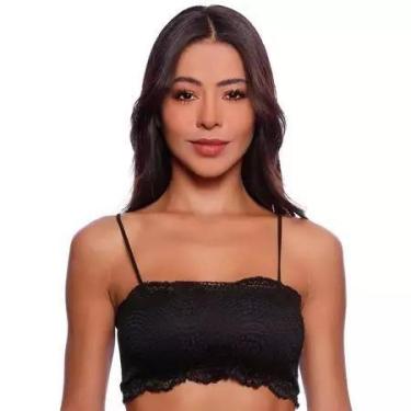Imagem de Top Renda Lorena Confortável Para o Dia a Dia - Schott Lingerie, Preto