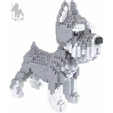 Imagem de Brinquedo Blocos De Montar Cachorro Raça Schnauzer 880 Peças - IMPT