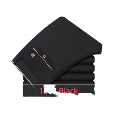 Imagem de Calças Sociais Masculinas Pretas Slim Fit Para Escritório, Calças Casu