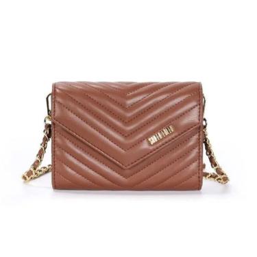 Imagem de Bolsa Carteira Santa Lolla Material Soft Sintético Premium Marrom Feminina