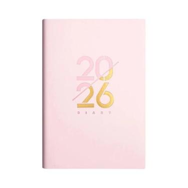 Imagem de Agenda Em Couro PU A5 Espanhol-Inglês 2026, Organizador Semanal E Mens