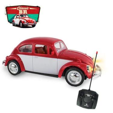 Imagem de Carrinho de controle remoto Fusca CLássico Retrô 1970 com luzes Polibr