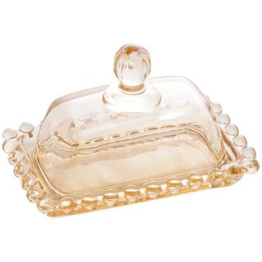 Imagem de Manteigueira Pearl em Cristal Âmbar 11x7cm Wolff