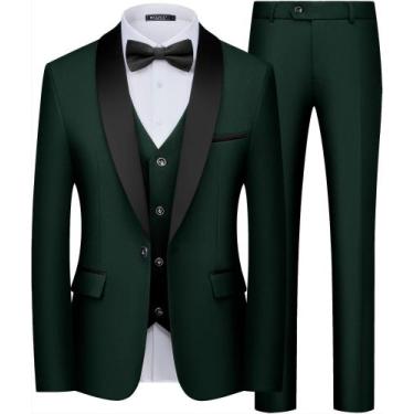 Imagem de Terno WULFUL 3 Peças Slim Fit  Smoking Verde Escuro