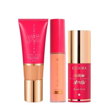 Imagem de Kit Eudora Niina Secrets Pele Perfeita 9 - Hidra Glow 45 Base 30ml + P