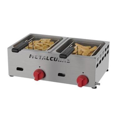 Imagem de Fritadeira à Gás Óleo 6L 2 Cubas Inox FRCG-06 BP Metalcubas