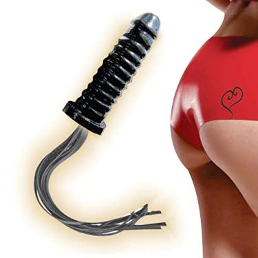 Imagem de Chicote Dildo Pênis Ondulado inNamorata Prótese Peniana Não Vibrador Rabo Couro Preto