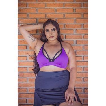 Imagem de Shorts Saia com Recortes Laterais - Preto - G-Feminino