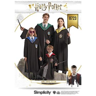 Imagem de Simplicity 8723 Harry Potter Estampa de Costura de Fantasia de Halloween e Cosplay, Tamanhos para Crianças Adolescentes e Adultos PP-GG