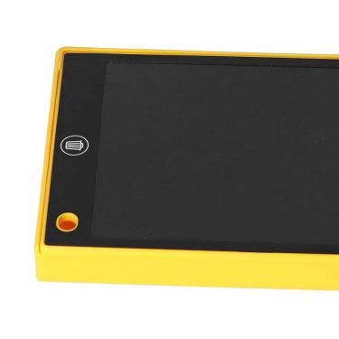 Imagem de Tablet lcd para escrever, reutilizável, apagável, amarelo, digital, desenho, com, caixa, base, caneta, para, crianças, casa, escola, pintura
