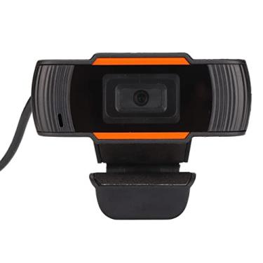 Imagem de Webcam com microfone, câmera de computador com foco automático câmera USB para PC Desktop Laptop, webcam HD 1080p/30fps, câmera PC de webcam externa para videoconferência e transmissão ao vivo, preto e laranja (preto)