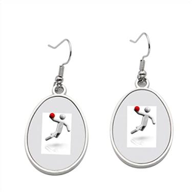 Imagem de Brinco com símbolo D de handebol – Brincos pendentes para meninas – Presente de festa de aniversário dos namorados, Metal, Sem pedras preciosas