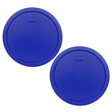 Imagem de Pyrex 7403 peças Cobalto Azul 10 xícaras (2,5qt) Tampa esculpida para tigela de mistura – Pacote com 2