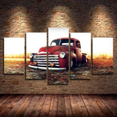 Imagem de Quadro Decorativo Carro Abandonado 5 peças em tecido