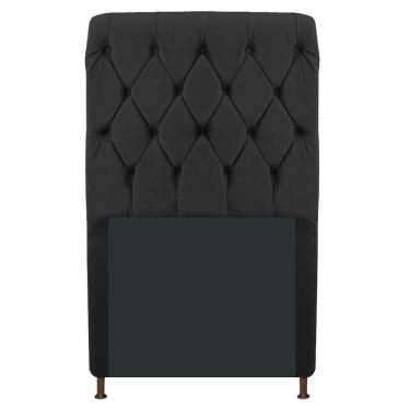 Imagem de Cabeceira Cristal 90 Cm Solteiro Com Capitonê Suede Preto