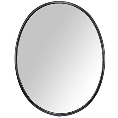 Imagem de Espelho OvalMoldura Preta Brilho 50x60 cm