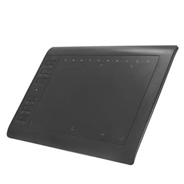 Imagem de XJCX Tablet de desenho gráfico, tablet gráfico de sensibilidade à pressão de nível 233PPS 5080LPI 8192, caneta sem bateria, 12 teclas de atalho personalizáveis para criação de animação e ensino online (preto)