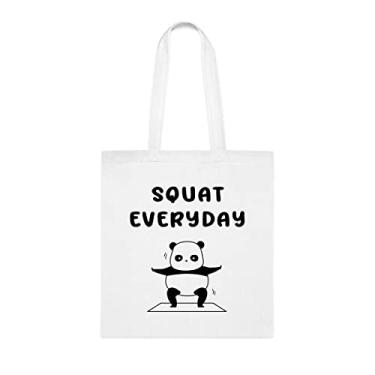 Imagem de Sacola de agachamento diário, presente diário de agachamento, bolsa de ombro de agachamento diário, sacos reutilizáveis de agachamento, ideia de presente de cesta de Natal de aniversário,