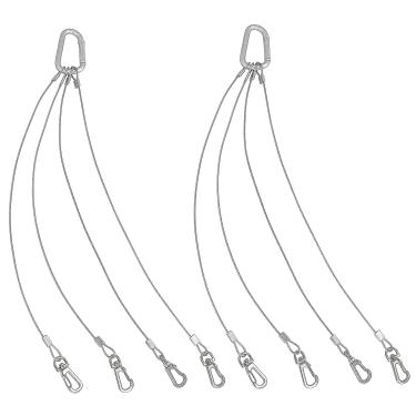 Imagem de BLLNDX Cabide de corda 2 peças 304 aço inoxidável cesta suporte de cabide de plantas corda de arame suspensa para luz de crescimento de diodo emissor de luz, lâmpada de tanque de iluminação de aquário, planta interna e externa 34 cm