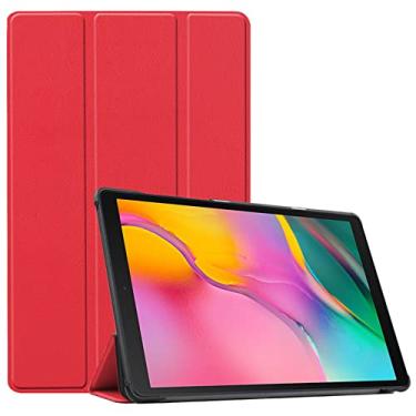 Imagem de Capa para tablet Galaxy Tab A8 2021 SM-X200, fina e leve com suporte para Galaxy TAB S7 TAB A7 Tab S5E Tab S6 Series (Tab S7 FE/ S7 lite/S7 Plus 12,4 polegadas T730/T970 2021, vermelha)