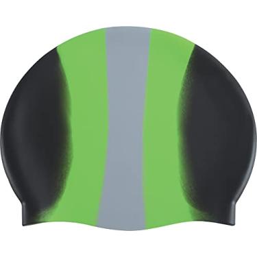 Imagem de Touca de natação DOLFIN Color Burst, preto/verde/prata (978), tamanho único