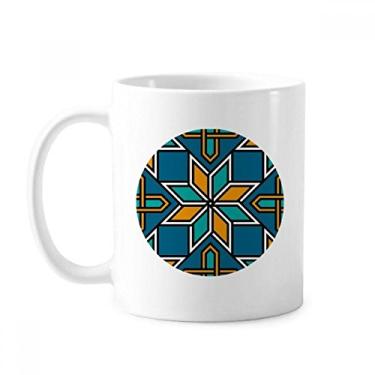 Imagem de Caneca de cerâmica azul laranja marrocos flor abstrata cerâmica xícara de café porcelana louça