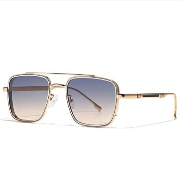 Imagem de Óculos de sol masculino quadrado gradiente óculos de sol da moda vintage Óculos de sol feminino Punk Óculos de sol, C04, tamanho único