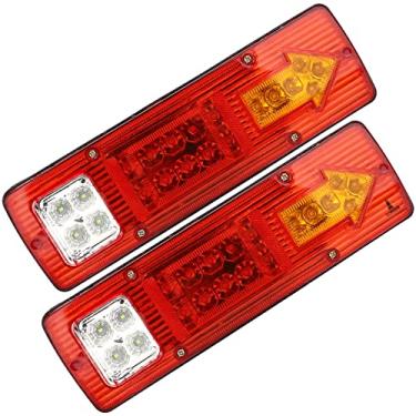 Imagem de Par de Lanterna Traseira Led 29,5cm Caminhão Carreta Seta Ré Freio