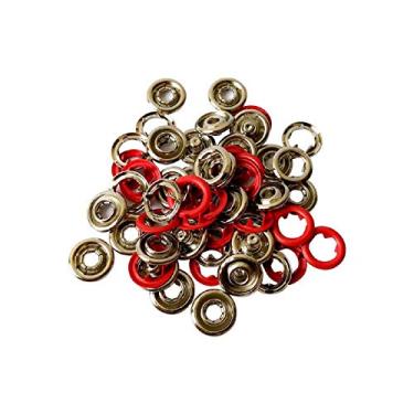 Imagem de Botão De Pressão Metal Roupa Bebê Tam 35 200 Pçs (Vermelho)