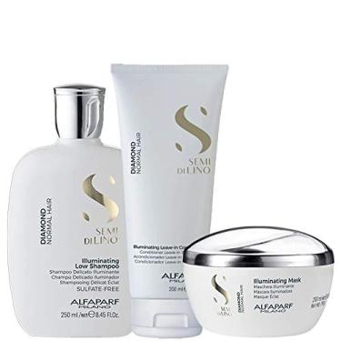 Imagem de Kit 3 Produtos Alfaparf Semi Di Lino Diamond Home Care