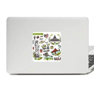 Imagem de Adesivo de vinil paster para laptop Spring Liberty White House USA Graffiti