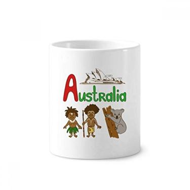 Imagem de Suporte de caneta com estampa de marco nacional da Austrália para caneta, suporte de cerâmica